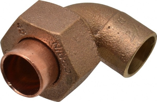 NIBCO - 1/2" Cast Copper Pipe 90° Union Elbow - C x C, Pressure Fitting - Exact Tooling
