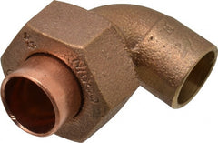 NIBCO - 1/2" Cast Copper Pipe 90° Union Elbow - C x C, Pressure Fitting - Exact Tooling