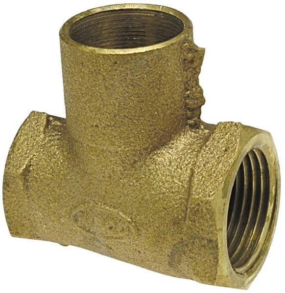 NIBCO - 3/4 x 3/4 x 1/2" Cast Copper Pipe Tee - F x F x C, Pressure Fitting - Exact Tooling