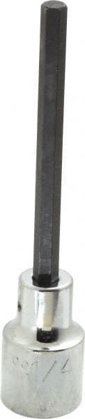 Proto - 1/2" Drive, 1/4" Hex Bit Socket - 4-5/8" OAL, 3-1/8" Bit Length, Long Hex Bit Socket - Exact Tooling