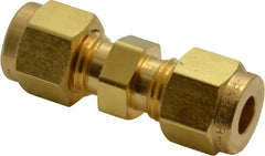 Parker - 1/4" OD, Brass Union - 3,500 Max Working psi, 1/2" Hex, Comp x Comp Ends - Exact Tooling