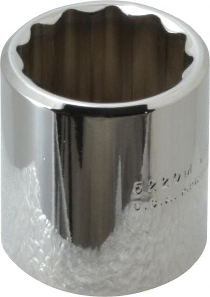 Proto - 3/8" Drive, Standard Hand Socket - 12 Points, 1-3/16" OAL, Chrome Finish - Exact Tooling