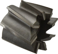 Made in USA - 1-1/4" Diam, 1/2" Arbor Hole Diam, 1" Length of Cut, 8 Flute, High Speed Steel, Finisher Shell End Mill - Right Hand Cut, Right Hand Spiral Flute, Uncoated - Exact Tooling