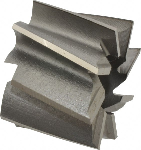 Made in USA - 1-1/2" Diam, 1/2" Arbor Hole Diam, 1-1/8" Length of Cut, 8 Flute, High Speed Steel, Finisher Shell End Mill - Right Hand Cut, Right Hand Spiral Flute, Uncoated - Exact Tooling