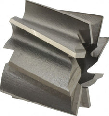 Made in USA - 1-1/2" Diam, 1/2" Arbor Hole Diam, 1-1/8" Length of Cut, 8 Flute, High Speed Steel, Finisher Shell End Mill - Right Hand Cut, Right Hand Spiral Flute, Uncoated - Exact Tooling