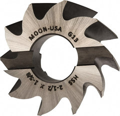 Made in USA - 2-1/2" Diam, 1" Arbor Hole Diam, 1-5/8" Length of Cut, 10 Flute, High Speed Steel, Finisher Shell End Mill - Right Hand Cut, Right Hand Spiral Flute, Uncoated - Exact Tooling