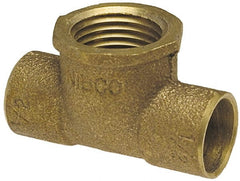 NIBCO - 1-1/4" Cast Copper Pipe Tee - C x C x F, Pressure Fitting - Exact Tooling