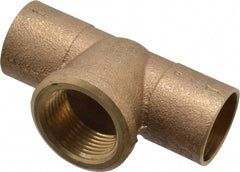 NIBCO - 1" Cast Copper Pipe Tee - C x C x F, Pressure Fitting - Exact Tooling