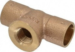 NIBCO - 1/2 x 1/2 x 1/4" Cast Copper Pipe Tee - C x C x F, Pressure Fitting - Exact Tooling