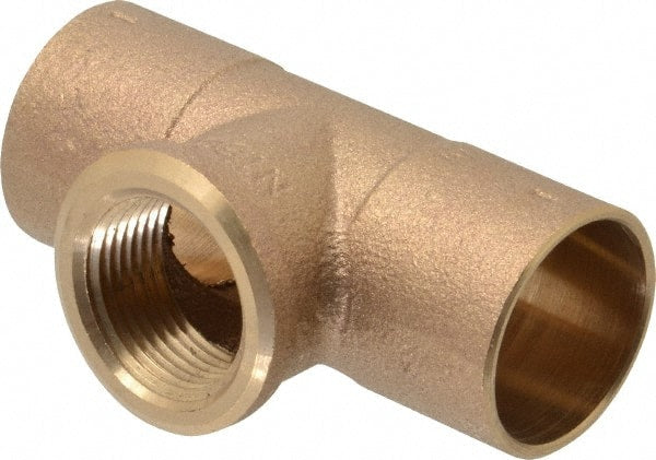 NIBCO - 1 x 1 x 3/4" Cast Copper Pipe Tee - C x C x F, Pressure Fitting - Exact Tooling