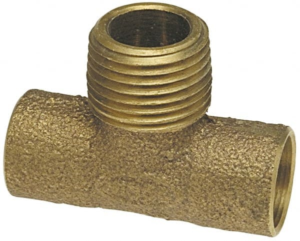 NIBCO - 1/2" Cast Copper Pipe Tee - C x C x M, Pressure Fitting - Exact Tooling