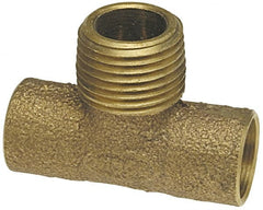NIBCO - 1/2" Cast Copper Pipe Tee - C x C x M, Pressure Fitting - Exact Tooling