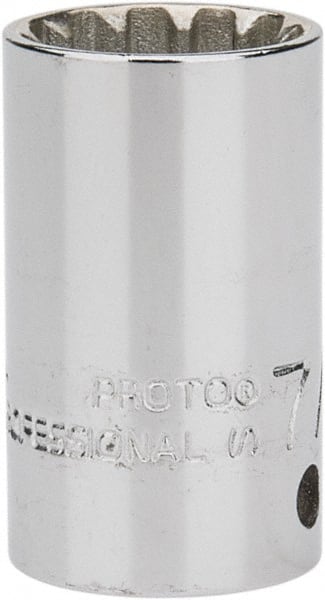 Proto - 1/4" Drive, 7/16" Socket, Spline Socket - 12 Points, 1-1/32" OAL - Exact Tooling
