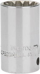Proto - 1/4" Drive, 7/16" Socket, Spline Socket - 12 Points, 1-1/32" OAL - Exact Tooling