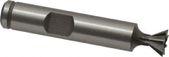 Made in USA - 3/8" Diam x 3/16" Width of Cut, 60° Included Angle, Cobalt Dovetail Cutter - 3/8" Shank Diam, 2-1/8" Overall Length, Weldon Flat, Uncoated - Exact Tooling