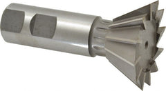 Made in USA - 1-7/8" Diam x 13/16" Width of Cut, 60° Included Angle, Cobalt Dovetail Cutter - 7/8" Shank Diam, 3-1/4" Overall Length, Weldon Flat, Uncoated - Exact Tooling