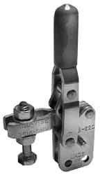 Lapeer - 200 Lb Holding Capacity, Vertical Handle, Manual Hold Down Toggle Clamp - 64° Handle Movement, 110° Bar Opening, U-Bar, Straight Base, Carbon Steel - Exact Tooling