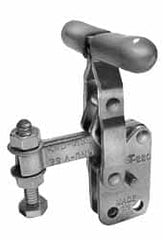 Lapeer - 200 Lb Holding Capacity, Vertical Handle, Manual Hold Down Toggle Clamp - 64° Handle Movement, 110° Bar Opening, Solid Bar, Straight Base, Carbon Steel - Exact Tooling