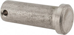Made in USA - 5/8" Pin Diam, 1-3/4" OAL, Standard Clevis Pin - 5/32" Hole, 1-19/32" Usable Length, Uncoated Stainless Steel - Exact Tooling