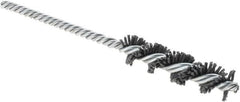 Weiler - 1/2" Diam Helical Nylon Tube Brush - Double Spiral, 0.04" Filament Diam, 2" Brush Length, 5" OAL, 3/16" Diam Galvanized Steel Shank - Exact Tooling