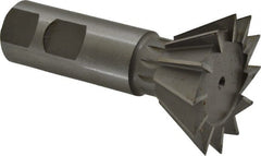 Made in USA - 1-7/8" Diam x 13/16" Width of Cut, 60° Included Angle, High Speed Steel Dovetail Cutter - 7/8" Shank Diam, 3-1/4" Overall Length, Weldon Flat, Uncoated - Exact Tooling