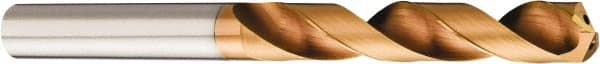 Sandvik Coromant - 5.8mm 140° Spiral Flute Solid Carbide Screw Machine Drill Bit - TiAlN Finish, Right Hand Cut, 28.03mm Flute Length, 66mm OAL, Standard Point, Straight Shank, Through Coolant - Exact Tooling