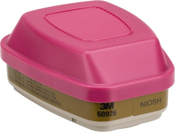 3M - Olive and Magenta P100 Cartridge and Filter Combination - Series 6000, Protects Against Multi Gas - Exact Tooling