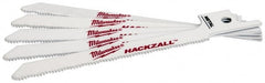 Milwaukee Tool - 3-1/2" Long x 5/16" Thick, Bi-Metal Reciprocating Saw Blade - Scroll Profile, 24 TPI, Toothed Edge, Universal Shank - Exact Tooling