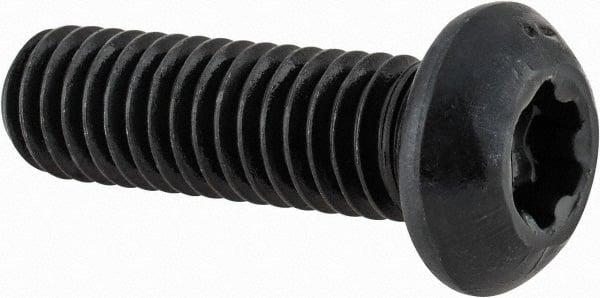 Camcar - 3/8-16 UNC Torx Plus Drive, Button Screw - Alloy Steel, Black Oxide Finish, Fully Threaded, 1-1/4" Length Under Head - Exact Tooling