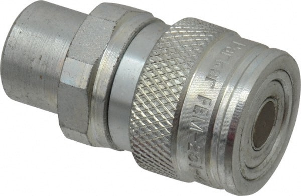 Parker - 1/4-18 NPSF Steel Hydraulic Hose Female Pipe Thread Coupler & No Lock Fitting - 4,568 psi - Exact Tooling