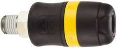 Parker - 3/8 Male NPTF Industrial Pneumatic Hose Coupler - Polyamide, 1/4" Body Diam - Exact Tooling