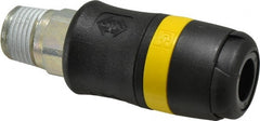 Parker - 1/2 Male NPTF Industrial Pneumatic Hose Coupler - Polyamide, 3/8" Body Diam - Exact Tooling
