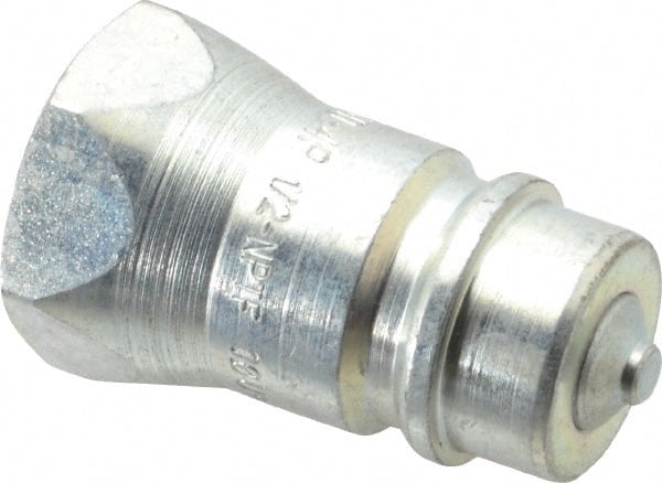 Parker - 1/2 NPTF Steel Hydraulic Hose Female Pipe Thread Nipple & Poppet - 3,000 psi - Exact Tooling