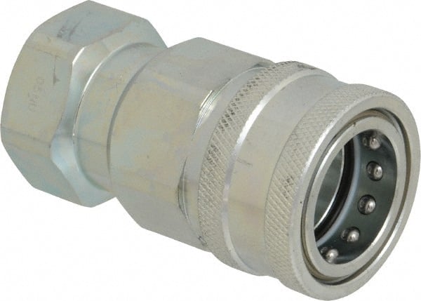 Parker - 3/4 NPTF Steel Hydraulic Hose Female Pipe Thread Coupler - 4,000 psi - Exact Tooling