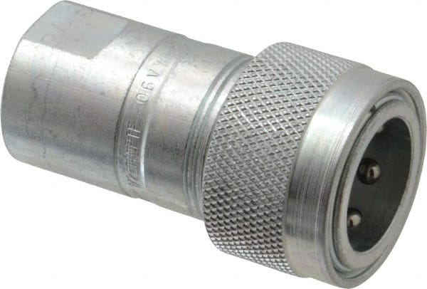 Parker - 1/2 NPTF Steel Hydraulic Hose Female Pipe Thread Coupler & Poppet - 3,000 psi - Exact Tooling