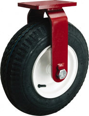 Hamilton - 21" Diam, Rubber Rigid Caster - 2,500 Lb Capacity, Top Plate Mount, 8-1/2" x 8-1/2" Plate, Tapered Roller Bearing - Exact Tooling