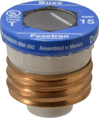 Cooper Bussmann - 125 VAC, 15 Amp, Time Delay Plug Fuse - Fuse Holder Mount, 2.38" OAL, 10 (RMS Symmetrical) kA Rating, 2-1/4" Diam - Exact Tooling
