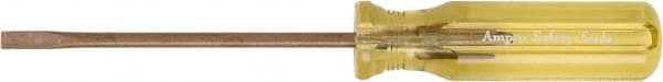 Ampco - 195mm OAL Nonsparking Slotted Screwdriver - 100mm Blade Length, Straight Shank, Acetate Handle - Exact Tooling