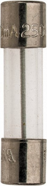 Cooper Bussmann - 250 VAC, 32 VDC, 0.4 Amp, Time Delay Miniature Glass Fuse - 20mm OAL, 10 at 125 V kA Rating, 5mm Diam - Exact Tooling