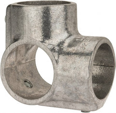 Hollaender - 1-1/4" Pipe, Side Outlet Tee-E, Aluminum Alloy Tee Pipe Rail Fitting - Bright Finish - Exact Tooling