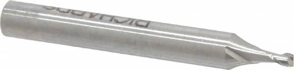 Made in USA - 0.07", 0.105" LOC, 3/16" Shank Diam, 1-1/2" OAL, 2 Flute, High Speed Steel Square End Mill - Single End, Uncoated, Centercutting - Exact Tooling