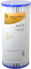 Pentair - 4-1/2" OD, 30µ, Non-Woven Polyester Pleated Cartridge Filter - 9-3/4" Long, Reduces Sediments - Exact Tooling
