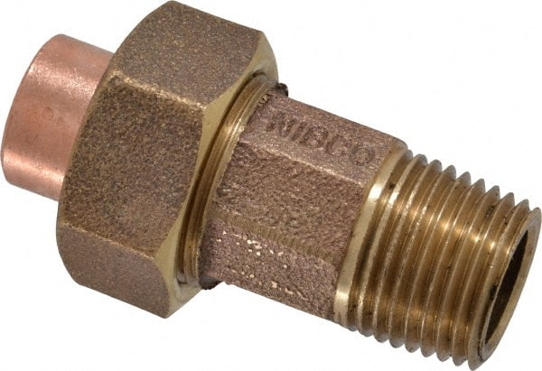NIBCO - 1/2" Cast Copper Pipe Union - C X M, Pressure Fitting - Exact Tooling