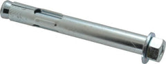 Red Head - 1/2" Diam, 1/2" Drill, 4" OAL, 2-1/4" Min Embedment Sleeve Concrete Anchor - Steel, Zinc-Plated Finish, Hex Nut Head, Hex Drive - Exact Tooling