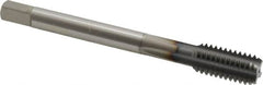 OSG - 7/16-14 UNC 4 Flute TiCN Finish Powdered Metal Straight Flute Machine Tap - Bottoming, Right Hand Thread, 3-5/32" OAL, 1-7/16" Thread Length, H3 Limit, Oversize - Exact Tooling