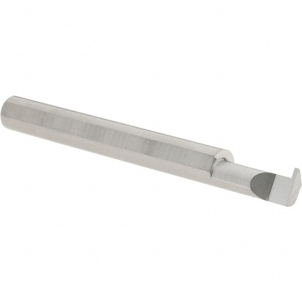 Scientific Cutting Tools - 0.0305" Groove Width, 1/4" Min Hole Diam, 1/2" Max Hole Depth, Retaining Ring Grooving Tool - 0.06" Projection, 2" Shank Length, 2-1/2" OAL, Solid Carbide, Uncoated - Exact Tooling