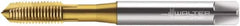 Walter-Prototyp - M4x0.70 Metric, 2 Flute, TiN Finish, Cobalt Spiral Point Tap - Plug Chamfer, Right Hand Thread, 63mm OAL, 12mm Thread Length, 4.5mm Shank Diam, 6H Class of Fit, Series P2021005 - Exact Tooling