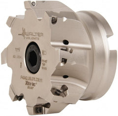 Walter - 8 Inserts, 4" Cut Diam, 1-1/2" Arbor Diam, 0.591" Max Depth of Cut, Indexable Square-Shoulder Face Mill - 0/90° Lead Angle, 2.48" High, AD.T 1606.. Insert Compatibility, Series F4042 - Exact Tooling