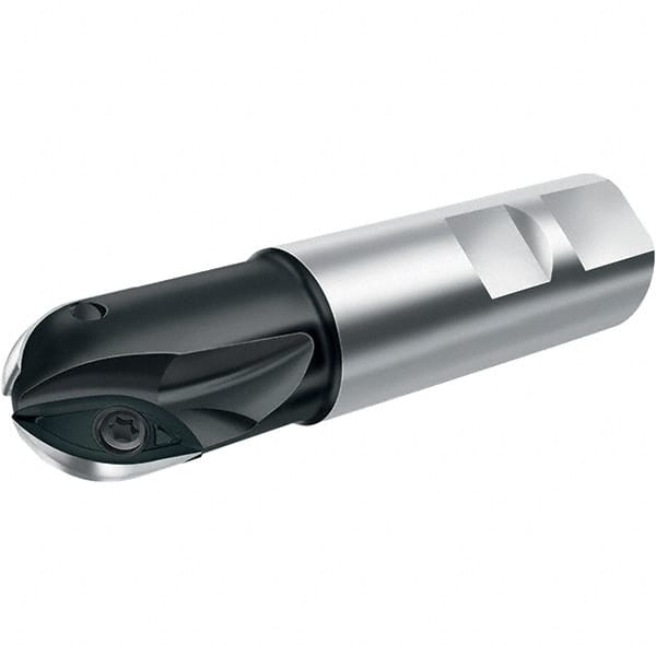 Walter - 3/4" Cut Diam, 0.59" Max Depth of Cut, 3/4" Shank Diam, 3.41" OAL, Indexable Ball Nose End Mill - 1.38" Head Length, Straight Shank, F2339 Toolholder, XDMT 16T3095 R Insert - Exact Tooling