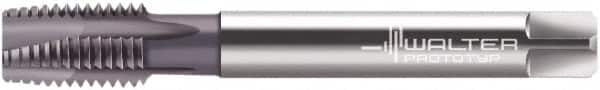 Walter-Prototyp - 5/8-11 UNC, 4 Flute, TiCN Finish, Powdered Metal Spiral Point Tap - Plug Chamfer, Right Hand Thread, 3-13/16" OAL, 27.99mm Thread Length, 12.19mm Shank Diam, 3B Class of Fit, Series A2225766 - Exact Tooling